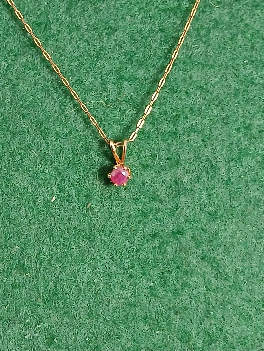 Vintage Gold Filled Ruby Necklace